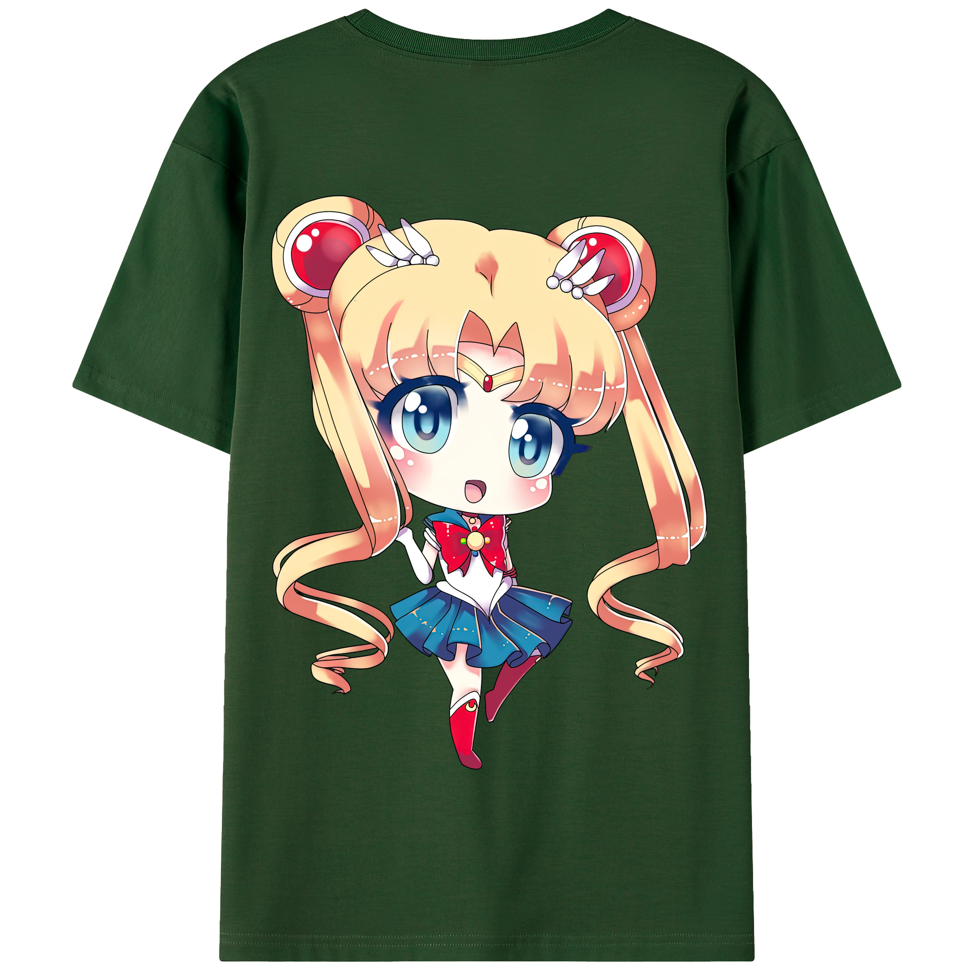 （画像用） 美少女戦士セーラームーン 月野 うさぎ つきの うさぎ Sailor Moon Tsukino Usagi 綿100％半袖Tシャツ（背面プリント）